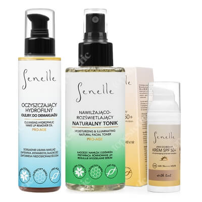 Senelle Lovely Skin Set ZESTAW Tonik 150 ml + Krem SPF 50+ z pigmentem 50 ml + Olejek do demakijażu 150 ml