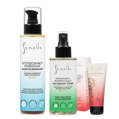 Senelle Night Ritual ZESTAW Olejek do demakijażu 150 ml + Tonik 150 ml + Liftingująca maska do twarzy 65 ml
