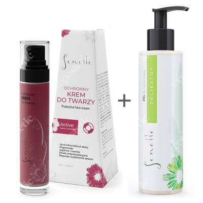 Senelle Protect Skin Set ZESTAW Żel saponinowy do mycia twarzy 150 ml + Ochronny krem do twarzy 50 ml