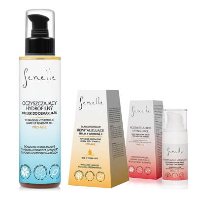 Senelle Revitalizing And Illuminating Skin ZESTAW Olejek do demakijażu 150 ml + Rewitalizujące serum olejowe 30 ml + Serum pod oczy i na powieki 15 ml