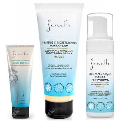 Senelle Skin Care ZESTAW Pianka peptydowa 150 ml + Krem do rąk 65 ml + Balsam do ciała 200 ml