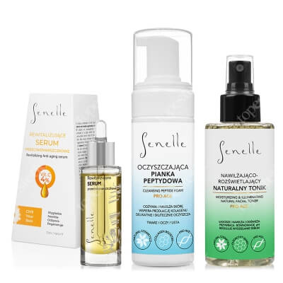 Senelle Stay Fresh And Clean ZESTAW Pianka peptydowa 150 ml + Tonik do twarzy 150 ml + Rewitalizujące serum olejowe 30 ml