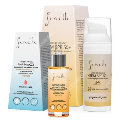 Senelle Sunscreen And Anti Age Rescue Set ZESTAW Krem SPF 50+ bez pigmentu 50 ml + Naprawcze serum przeciwzmarszczkowe 30 ml