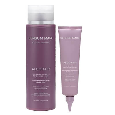 Sensum Mare AlgoHair Set ZESTAW Peeling do skóry głowy 150 ml + Proteinowa odżywka-maska regenerująca 250 ml