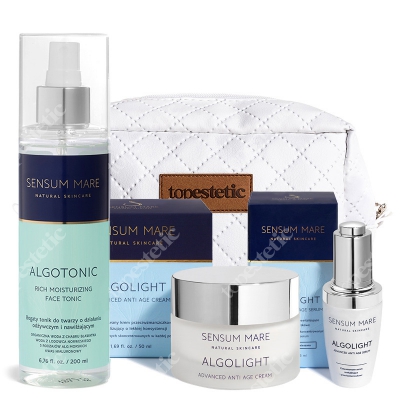 Sensum Mare AlgoLight Advanced Set ZESTAW Serum 35 ml + Krem rewitalizujący i przeciwzmarszczkowy 50 ml + Tonik 200 ml + Kosmetyczka