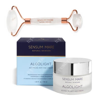 Sensum Mare Algolight Cream & Crystal Roller ZESTAW Krem rewitalizujący o lekkiej konsystencji 50 ml + Roller z kryształu górskiego 1 szt.