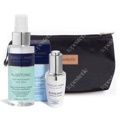 Sensum Mare AlgoLight Serum & AlgoTonic ZESTAW Serum przeciwzmarszczkowe 35 ml + Tonik do twarzy 100 ml + Kosmetyczka