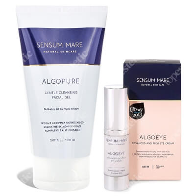 Sensum Mare AlgoPure Facial Gel + AlgoEye Cream ZESTAW Żel do mycia twarzy 150 ml + Krem pod oczy 15 ml