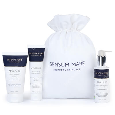 Sensum Mare AlgoPure Set ZESTAW Peeling enzymatyczny 100 ml + Żel do mycia twarzy 150 ml + Emulsja do demakijażu 150 ml