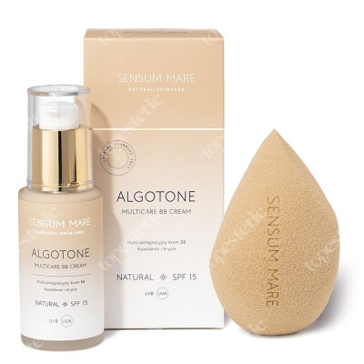 Sensum Mare AlgoTone + Ideal MakeUp ZESTAW Krem BB (kolor Natural) 30 ml + Gąbeczka do makijażu kolor piaskowy 1 szt