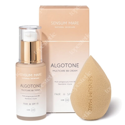 Sensum Mare AlgoTone + Ideal MakeUp ZESTAW Multi - pielęgnacyjny krem BB (kolor Fair) 30 ml + Gąbeczka do makijażu kolor piaskowy 1 szt