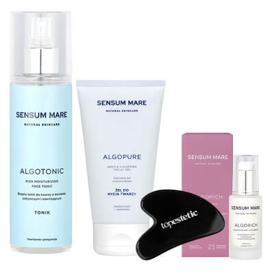 Sensum Mare Clean And Firm ZESTAW Żel do mycia twarzy 150 ml + Tonik 200 ml + Serum 35 ml + Gua Sha 1 szt