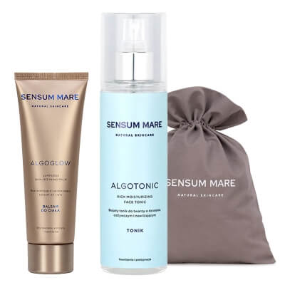 Sensum Mare Lovely Bag ZESTAW Tonik 200 ml + Rozświetlający balsam do ciała 125 ml + Woreczek ze ściągaczem 1 szt GRATIS