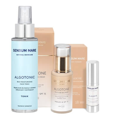 Sensum Mare Perfect Start ZESTAW Tonik 100 ml + Krem pod oczy 15 ml + Multi - pielęgnacyjny krem BB (kolor Medium) 30 ml