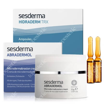 Sesderma Abradermol + Hidraderm TRX Ampoules ZESTAW Krem mikrodermabrazja 50 g + Ampułki 5 x 2 ml