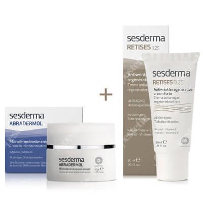 Sesderma Abradermol + Retises 0,25% ZESTAW Krem mikrodermabrazja 50 g + Regenerujący krem przeciwzmarszczkowy 30 ml