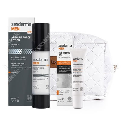 Sesderma Absolute Force Lotion + Eye Contour Gel ZESTAW Przeciwzmarszczkowy krem do twarzy 50 ml + Krem pod oczy 15 ml + Biała, pikowana