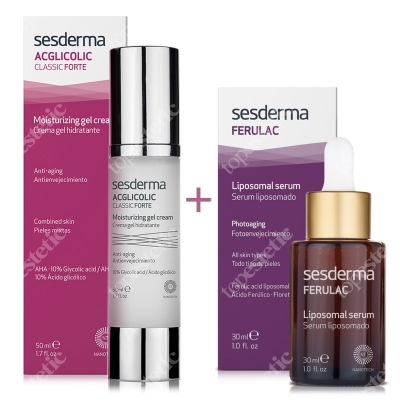 Sesderma Acglicolic Classic + Ferulac ZESTAW Krem-Żel nawilżający 50 ml + Serum liposomowe 30 ml