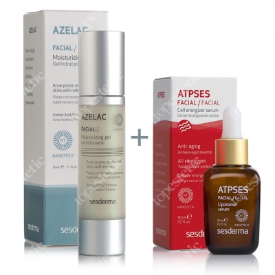 Sesderma Azelac + Atpses ZESTAW Żel nawilżający do twarzy + Serum energetyzujące komórki 50 ml , 30 ml