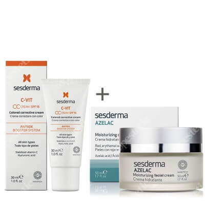 Sesderma Azelac + C Vit CC Cream SPF 15 ZESTAW Krem nawilżający do twarzy 50 ml + Krem CC z ochroną 30 ml