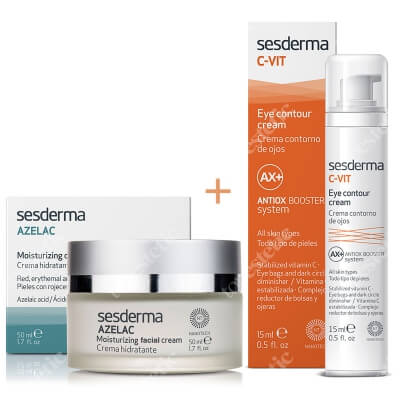 Sesderma Azelac + C-VIT Eye Contour Cream ZESTAW Krem nawilżający do twarzy 50 ml + Krem pod oczy 15 ml