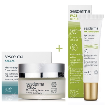 Sesderma Azelac Cream + Factor G Eye Contour Gel ZESTAW Krem nawilżający do twarzy 50 ml + Krem pod oczy 15 ml