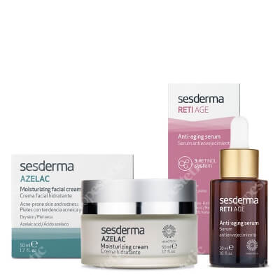 Sesderma Azelac Cream + Reti Age Serum ZESTAW Krem nawilżający do twarzy 50 ml + Serum przeciwzmarszczkowe 30 ml