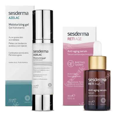 Sesderma Azelac Gel + Reti Age Serum ZESTAW Żel nawilżający do twarzy 50 ml + Serum przeciwzmarszczkowe 30 ml