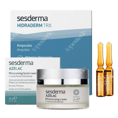 Sesderma Azelac + Hidraderm TRX Ampoules ZESTAW Krem nawilżający do twarzy 50 ml + Ampułki 5 x 2 ml