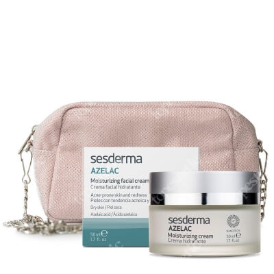 Sesderma Azelac + Kosmetyczka ZESTAW Krem nawilżający do twarzy 50 ml + Różowa błyszcząca kosmetyczka 1 szt