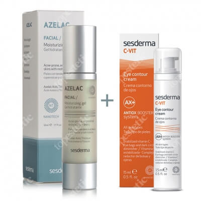 Sesderma Azelac Moisturizing Gel + C-VIT Eye Contour Cream ZESTAW Żel nawilżający do twarzy 50 ml + Krem pod oczy 15 ml