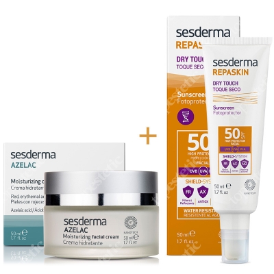 Sesderma Azelac + Repaskin Dry Touch SPF 50 ZESTAW Krem nawilżający do twarzy 50 ml + Krem ochronny SPF50 50 ml