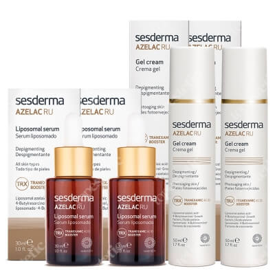 Sesderma Azelac RU 2 za 1 + Azelac RU Gel Cream 2 za 1 ZESTAW Serum liposomowe 30 ml x 2 + Krem-Żel depigmentujący 50 ml x 2