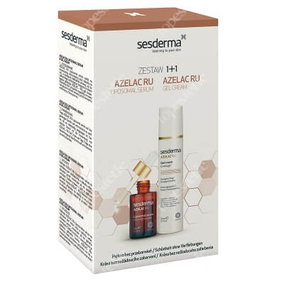 Sesderma Azelac RU + Azelac RU Gel Cream ZESTAW Serum liposomowe 30 ml + Krem-Żel depigmentujący 50 ml kartonik