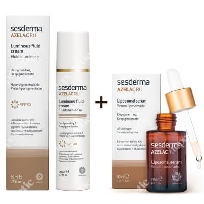 Sesderma Azelac RU + Azelac RU Luminous Fluid Cream ZESTAW Serum liposomowe 30 ml + Emulsja rozświetlająca SPF 50 50 ml