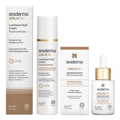 Sesderma Azelac RU + Azelac RU Luminous Fluid Cream ZESTAW Serum liposomowe 30 ml + Emulsja rozświetlająca SPF 50 50 ml