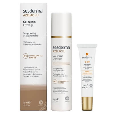 Sesderma Azelac RU Gel Cream + C-VIT Eye Contour Cream ZESTAW Krem-żel depigmentujący 50 ml + Krem pod oczy 15 ml