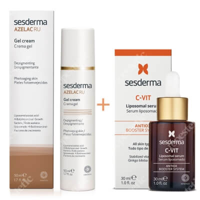 Sesderma Azelac RU Gel Cream + C-VIT Liposomal Serum ZESTAW Krem-Żel depigmentujący 50 ml + Serum liposomowe 30 ml