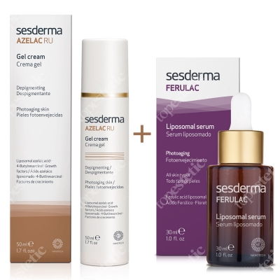 Sesderma Azelac RU Gel Cream + Ferulac Liposomal Serum ZESTAW Krem-Żel depigmentujący 50 ml + Serum liposomowe 30 ml