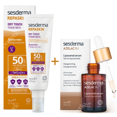 Sesderma Azelac RU + Repaskin Dry Touch SPF 50 ZESTAW Serum liposomowe 30 ml + Krem ochronny SPF50 50 ml