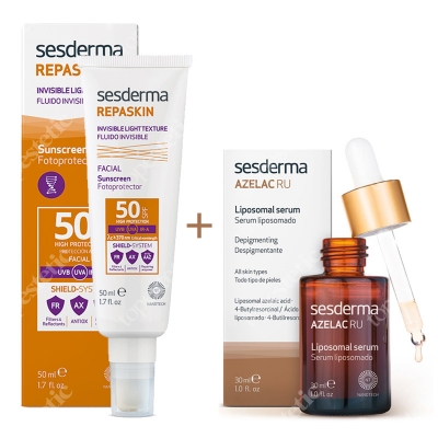 Sesderma Azelac RU + Repaskin Fluido Invisible ZESTAW Serum liposomowe 30 ml + Krem/Żel SPF50 50 ml
