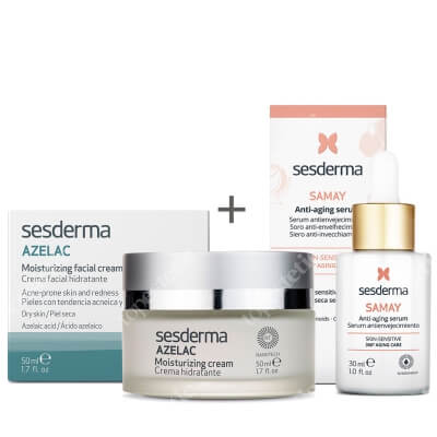 Sesderma Azelac + Samay Anti Aging Serum ZESTAW Krem nawilżający do twarzy 50 ml + Serum przeciwstarzeniowe 30 ml