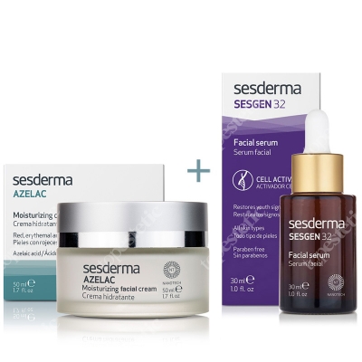 Sesderma Azelac + Sesgen 32 Serum ZESTAW Krem nawilżający do twarzy 50 ml + Serum aktywujące komórki 30 ml