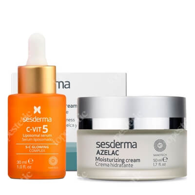 Sesderma C-VIT 5 Liposomal Serum + Azelac ZESTAW Serum do twarzy z witaminą C 30 ml + Krem nawilżający do twarzy 50 ml