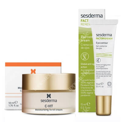 Sesderma C-VIT Cream + Factor G Eye Contour Gel ZESTAW Krem nawilżający 50 ml + Krem pod oczy 15 ml