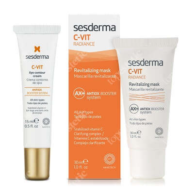 Sesderma C-VIT Eye Contour Cream + C-VIT Radiance ZESTAW Krem pod oczy 15 ml + Rewitalizująca maska 30 ml