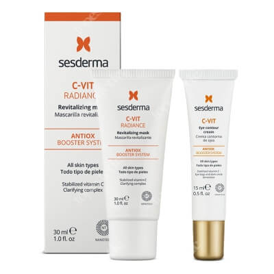 Sesderma C-VIT Eye Contour Cream + C-VIT Radiance ZESTAW Krem pod oczy 15 ml + Rewitalizująca maska 30 ml