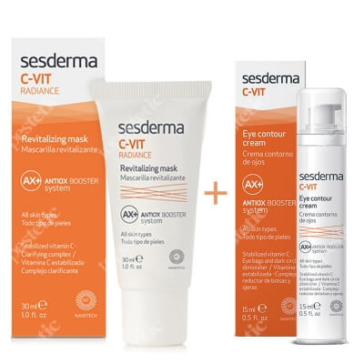Sesderma C-VIT Eye Contour Cream + C-VIT Radiance ZESTAW Krem pod oczy 15 ml + Rewitalizująca maska 30 ml