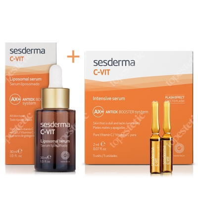 Sesderma C-VIT Liposomal Serum + C-VIT Intensive Serum ZESTAW Serum liposomowe 30 ml + Intensywne Serum 12% Ampułki 5 x 2 ml