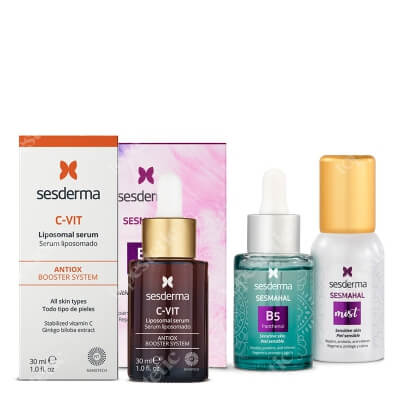 Sesderma C-VIT Liposomal Serum + Sesmahal B5 - Panthenol + Sesmahal Mist ZESTAW Serum liposomowe 30 ml + ZESTAW Liposomane serum z witaminą B5, 30 ml + Mgiełka 30 ml